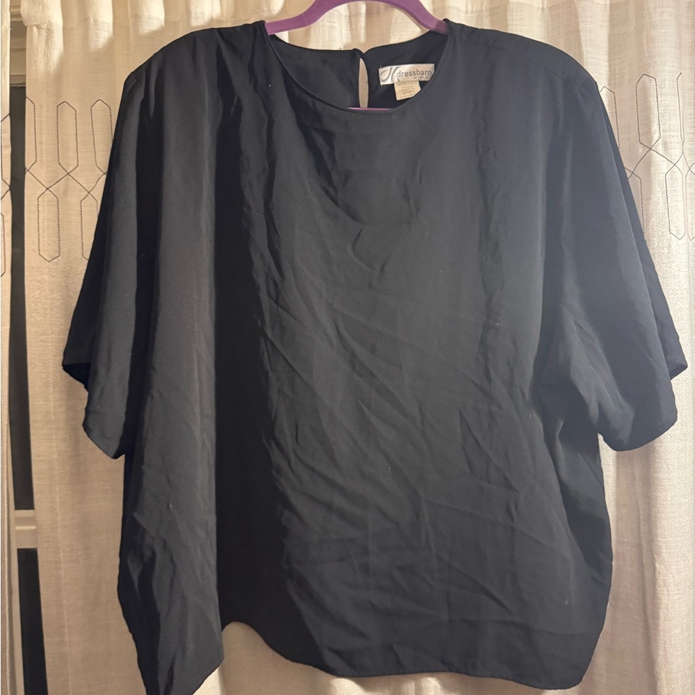 Dress Barn Women’s Classic 100% Polyester Black Blouse with relaxed body fit